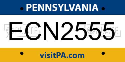 ECN2555 Pennsylvania License Plate