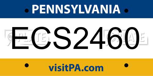 ECS2460 Pennsylvania License Plate