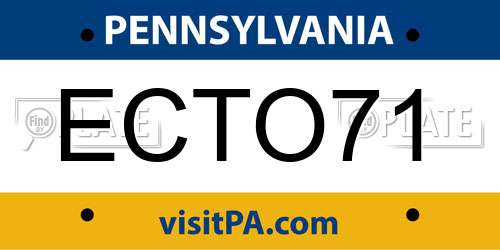 ECTO71 Pennsylvania License Plate
