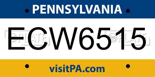 ECW6515 Pennsylvania License Plate