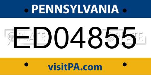 ED04855 Pennsylvania License Plate