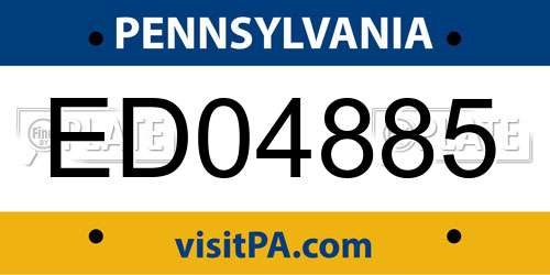 ED04885 Pennsylvania License Plate