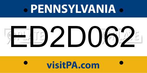 ED2D062 Pennsylvania License Plate