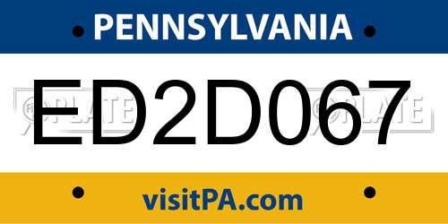 ED2D067 Pennsylvania License Plate