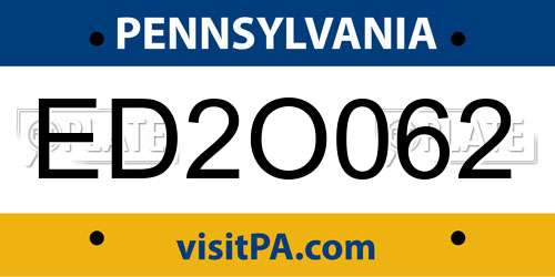 ED2O062 Pennsylvania License Plate
