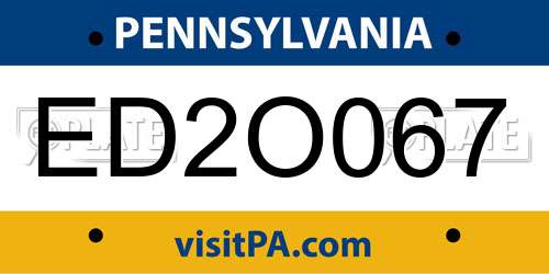 ED2O067 Pennsylvania License Plate