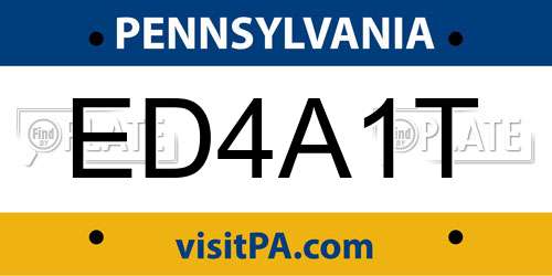 ED4A1T Pennsylvania License Plate