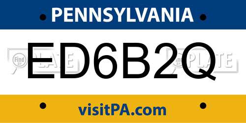 ED6B2Q Pennsylvania License Plate