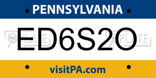 ED6S2O Pennsylvania License Plate