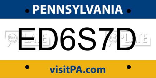 ED6S7D Pennsylvania License Plate