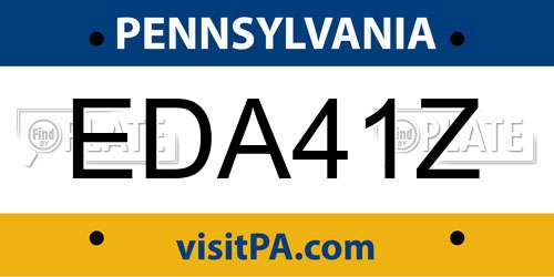 EDA41Z Pennsylvania License Plate