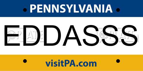EDDASSS Pennsylvania License Plate