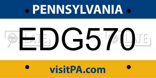 EDG570 Pennsylvania License Plate
