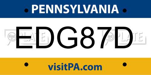 EDG87D Pennsylvania License Plate