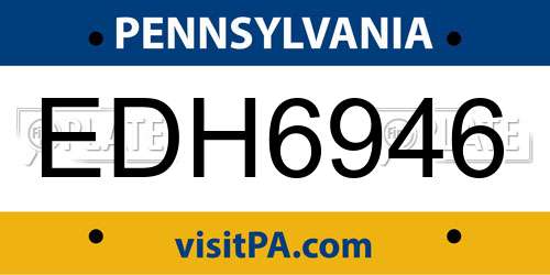 EDH6946 Pennsylvania License Plate