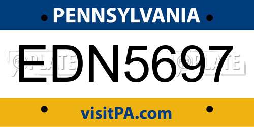 EDN5697 Pennsylvania License Plate