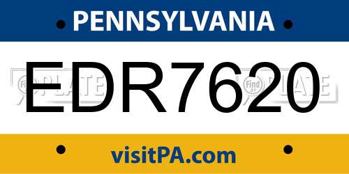 EDR7620 Pennsylvania License Plate