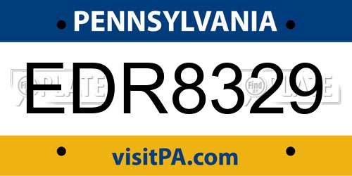 EDR8329 Pennsylvania License Plate