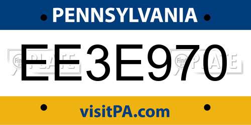 EE3E970 Pennsylvania License Plate