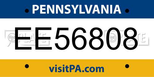 EE56808 Pennsylvania License Plate
