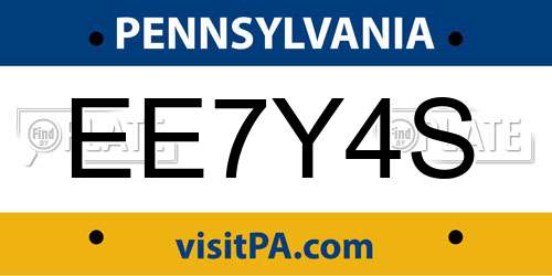 EE7Y4S Pennsylvania License Plate