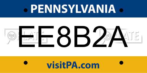 EE8B2A Pennsylvania License Plate