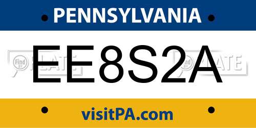 EE8S2A Pennsylvania License Plate