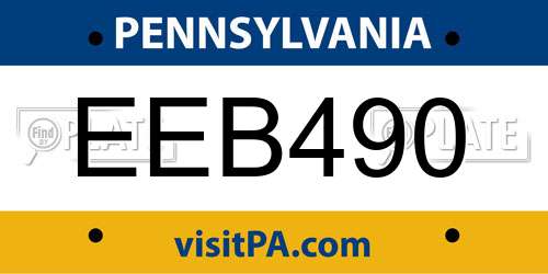 EEB490 Pennsylvania License Plate