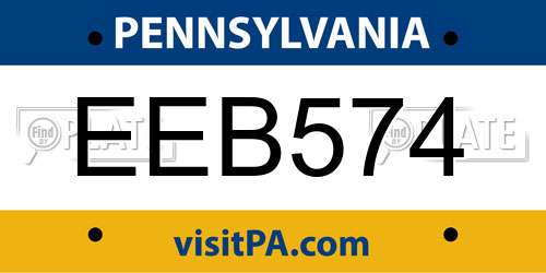 EEB574 Pennsylvania License Plate