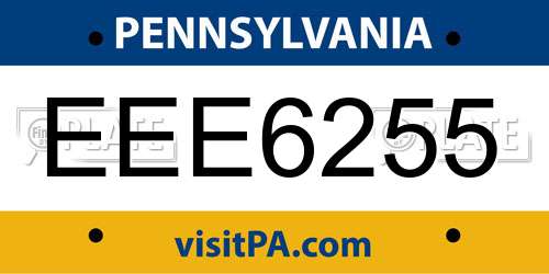 EEE6255 Pennsylvania License Plate