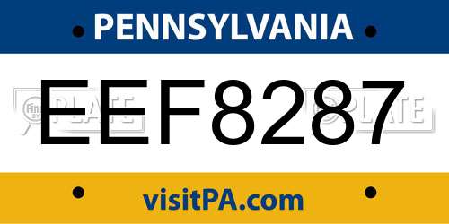 EEF8287 Pennsylvania License Plate
