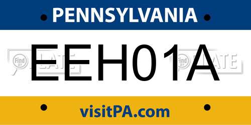 EEH01A Pennsylvania License Plate