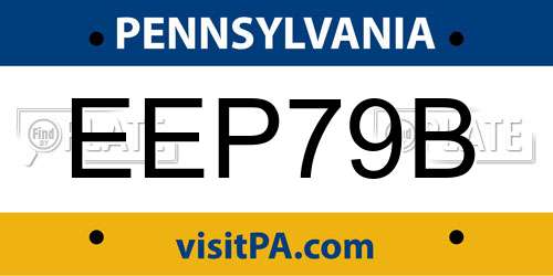 EEP79B Pennsylvania License Plate