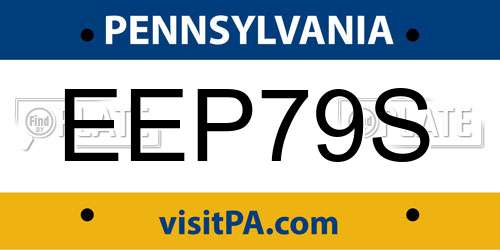 EEP79S Pennsylvania License Plate