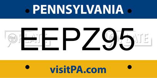 EEPZ95 Pennsylvania License Plate