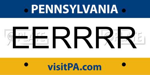 EERRRR Pennsylvania License Plate
