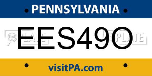 EES49O Pennsylvania License Plate