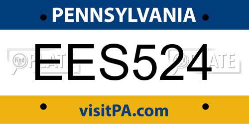 EES524 Pennsylvania License Plate
