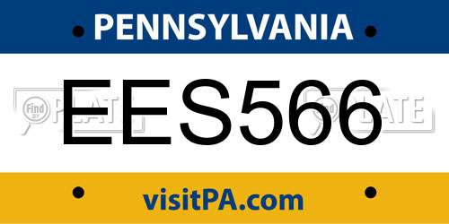 EES566 Pennsylvania License Plate