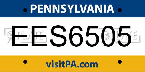 EES6505 Pennsylvania License Plate