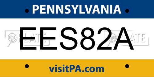 EES82A Pennsylvania License Plate