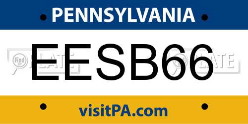 EESB66 Pennsylvania License Plate