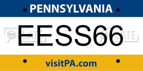 EESS66 Pennsylvania License Plate