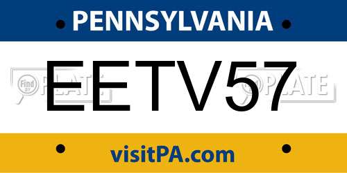 EETV57 Pennsylvania License Plate