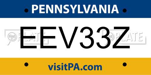 EEV33Z Pennsylvania License Plate