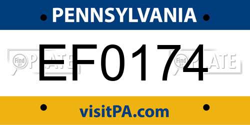 EF0174 Pennsylvania License Plate