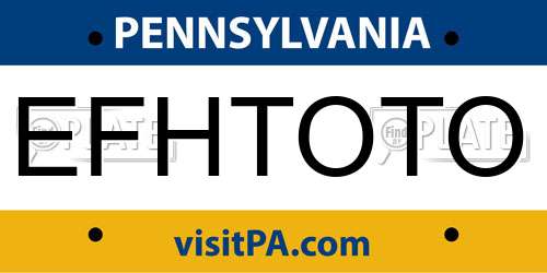 EFHTOTO Pennsylvania License Plate