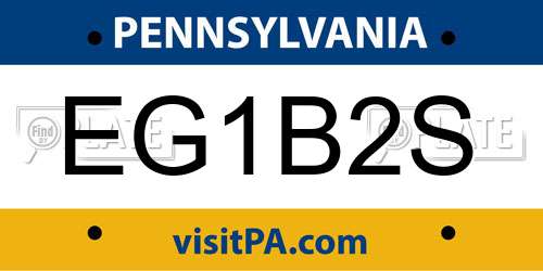 EG1B2S Pennsylvania License Plate