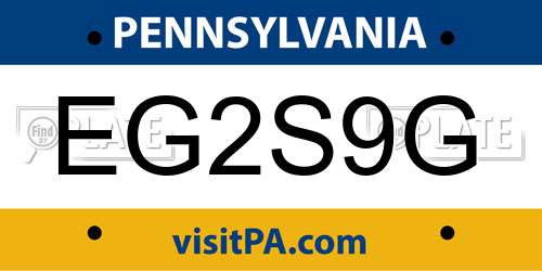 EG2S9G Pennsylvania License Plate