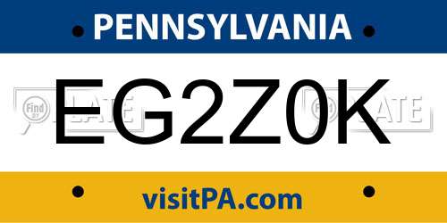 EG2Z0K Pennsylvania License Plate